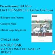 07/03 – Presentazione del libro DATI SENSIBILI di Giulio Giadrossi